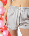 Roselyn Satin 3-Piece Pajama Set - Dusty Mauve