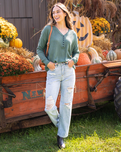 Autumn Air Top - Hunter Green