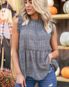 Fall Daydream Peplum Top - Black
