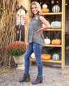 Fall Daydream Peplum Top - Black