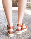 Fia Espadrille Flatform Sandal - Cognac