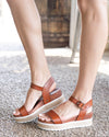 Fia Espadrille Flatform Sandal - Cognac