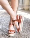 Fia Espadrille Flatform Sandal - Cognac