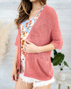 Amber Open Knit Cardigan - Punch