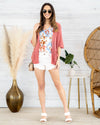 Amber Open Knit Cardigan - Punch