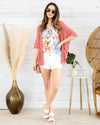 Amber Open Knit Cardigan - Punch