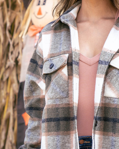 Campfire Nights Plaid Shacket - Olive