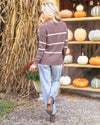 Autumn Breeze Striped Sweater - Mocha