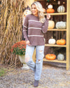 Autumn Breeze Striped Sweater - Mocha