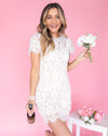 Laura Lace Fitted Dress - Off White