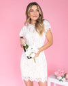 Laura Lace Fitted Dress - Off White