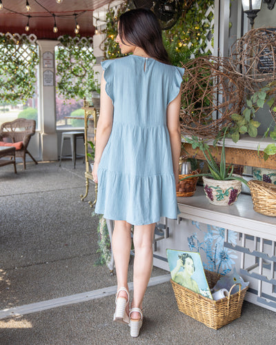 Enchanted Moments Pocketed Dress - Seafoam