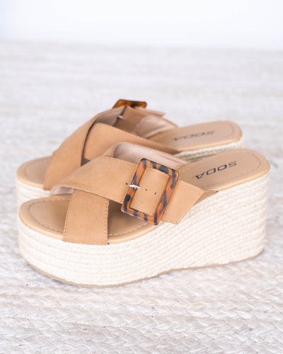 Manta Espadrille Wedge - Tan