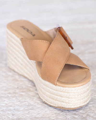 Manta Espadrille Wedge - Tan