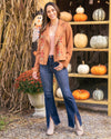 Carmen Floral Studded Jacket - Camel