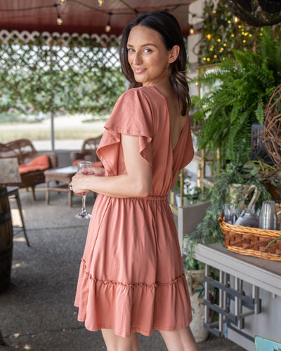 Summer Strolls Dress - Coral Peach