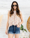 Bonnie Smocked Ditsy Floral Tank - Off White