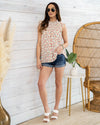 Bonnie Smocked Ditsy Floral Tank - Off White