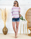 Jessica Color Block Sweater - Light Orchid