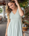 Meet Me At The Vineyard Midi Dress - Light Sage