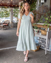 Meet Me At The Vineyard Midi Dress - Light Sage