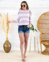 Jessica Color Block Sweater - Light Orchid