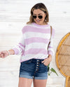 Jessica Color Block Sweater - Light Orchid