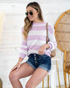 Jessica Color Block Sweater - Light Orchid