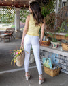 Weekend Outing Ribbed Top - Lemon