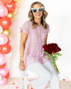 Melanie Tiered Ruffle Pom Pom Blouse - Cherry Blossom Pink