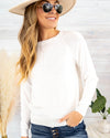 Angie Lightweight Knit Sweater - White