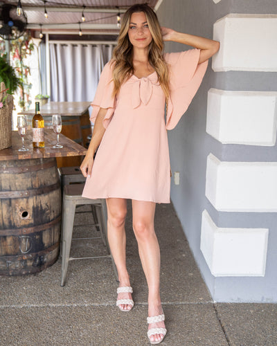 Lost In A Daydream Dress - Peach