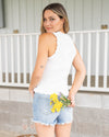 Weekend Outing Ribbed Top - White