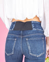 Shayla High Rise Elastic Waist Super Flares - Dark Wash