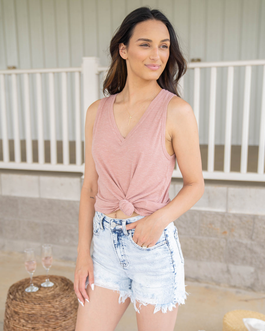 Days Of Ease V-Neck Tank - Heather Rose