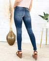 Shelby Mid-Rise Distressed Skinny Jeans - Dark Wash