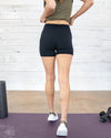 Madeline V-Band High Waist Biker Shorts - Black
