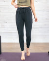 Alexa Pocketed Drawstring Joggers - Faded Black