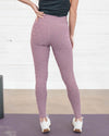 Shelby Textured Star High Waisted Leggings - Mauve