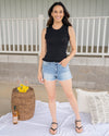 Weekend Outing Ribbed Top - Black