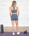 Hunter Acid Wash Extreme Racerback Sports Bra - Denim Blue