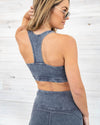 Hunter Acid Wash Extreme Racerback Sports Bra - Denim Blue