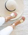 Remi Taylor Ankle Strap Espadrille Wedge - Gold