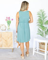 Days In The Sun Pocketed Shift Dress - Seafoam