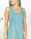 Days In The Sun Pocketed Shift Dress - Seafoam