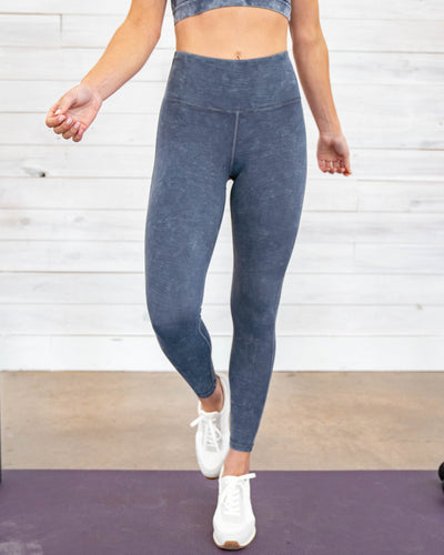 Hunter Acid Wash High Waisted Leggings - Denim Blue