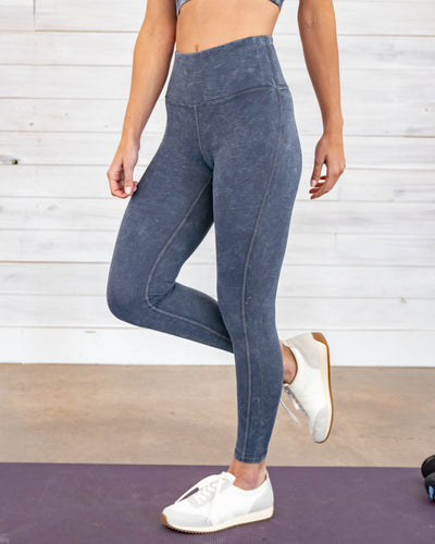 Hunter Acid Wash High Waisted Leggings - Denim Blue