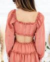 Nadia Textured Cutout Dress - Salmon