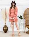 Nadia Textured Cutout Dress - Salmon