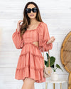 Nadia Textured Cutout Dress - Salmon
